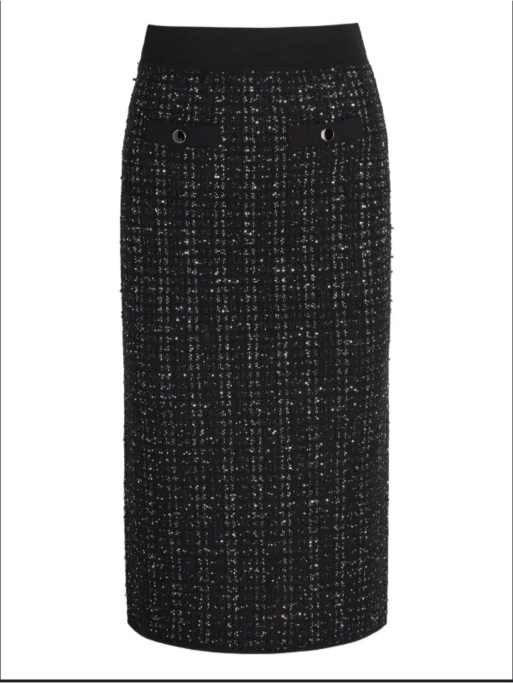 Veronica Beard Black Tweed Long Pencil Skirt with Subtle Sparkle (NWOT STEAL 🚩🚩)